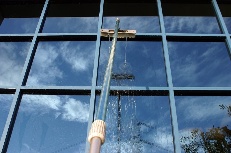 Window Washing with Deionized water and extension pole. For a Sp